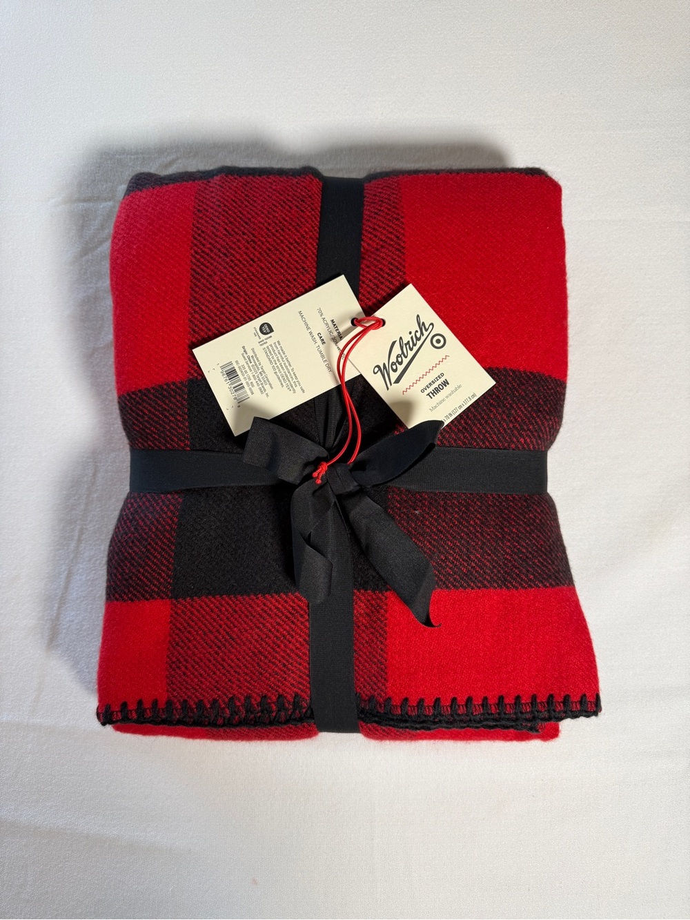 NWT Woolrich Red & Black Buffalo Plaid Throw